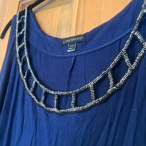 Lane Bryant Drapey Top with Beaded Neckline